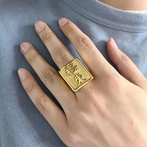 MYDIY 2020 New Personality Hip Hop Ring Women Custom Name Ring Roman Numeral Date Gold Fashion Punk Letter Ring Gift