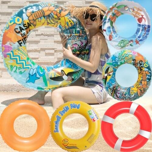Cartoon Pool Float Inflatable Circle Swimming Ring for Kids Adult Floating Seat Summer Beach Party Pool Toys 80/90cm