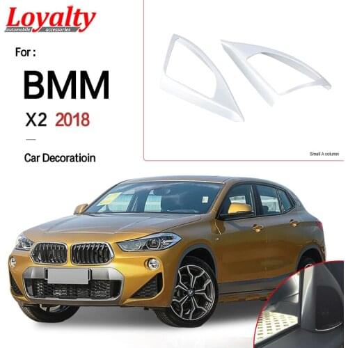 Loyalty for BMW X2 2018 Interior Car A Pillar Decorative Front Window Cover Sticker ABS Matte silver Car Styling Accessories