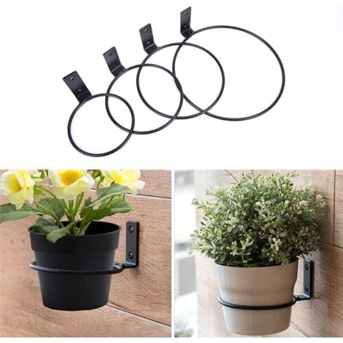 Wall-mounted Plant Holder Ring Flower Pot Stand Plant Metal Hook for Indoor & Outdoor Decorative