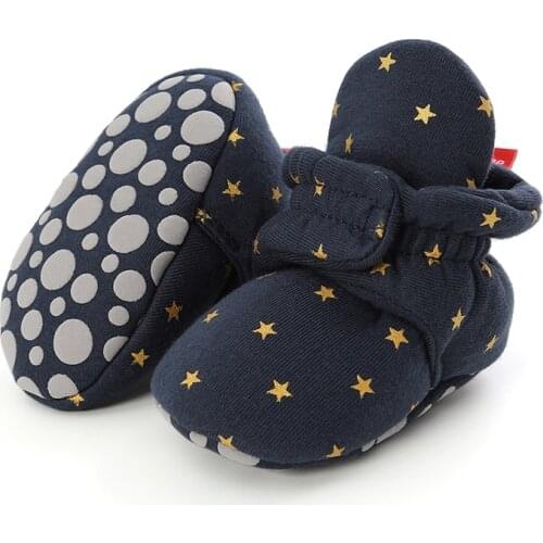 0-18M Infant Socks Shoes Newborn Crib Shoes Toddler First Walkers Booties Soft Sole Cotton Winter Floor Socks