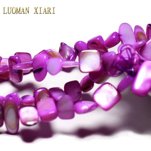 New Wholesale 9-16mm Dyed Purplish Red Natural Shell Side Hole Beads for Jewelry Making Strand 34 '' DIY Necklace Bracelet