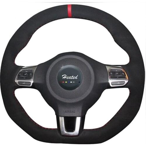 Braid on the Steering Wheel Cover for Volkswagen Golf 6 GTI MK6 VW Polo GTI Scirocco R Passat CC R-Line 2010 capa para volante