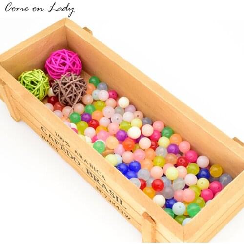 Wholesale 200Pcs/lot Jelly Color Acrylic Spacer Beads Round Mixed 6mm 8mm 10mm DIY Bracelet Jewelry Making JF015