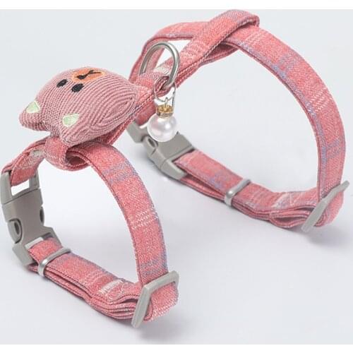 Pet Cats Harness Leash I-shaped Cotton Adjustable Soft Plaid Cat Harness Halter Collars Dog Traction Harness Belt Chest Strap