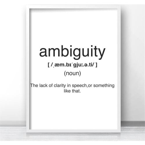 Ambiguity Definition Poster Canvas Painting Inspiration Print Wall Art Picture for Living Room Interior Home Decor Motivation