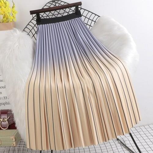 Pleated skirt female autumn and winter new style high waist slimming mid-length fashion large swing skirt H1670