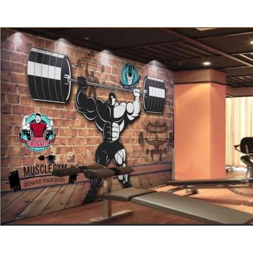 Custom photo wallpaper for walls 3 d wallpaper murals 3D brick wall background weightlifting gym tooling background wall papers