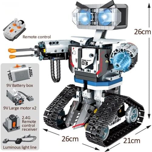 New technology Robot Building Block City Remote Control Intelligent robot Car Weapon Puzzle children toy gift