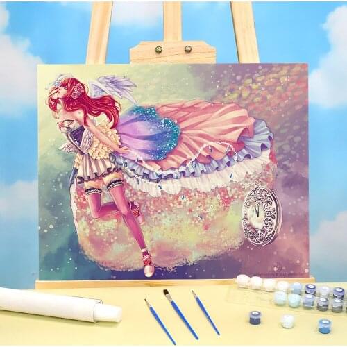 Cartoon Girl Woman Paint By Numbers Package Acrylic Paints 50*70 Boards By Numbers New Design Crafts Adults Drawing