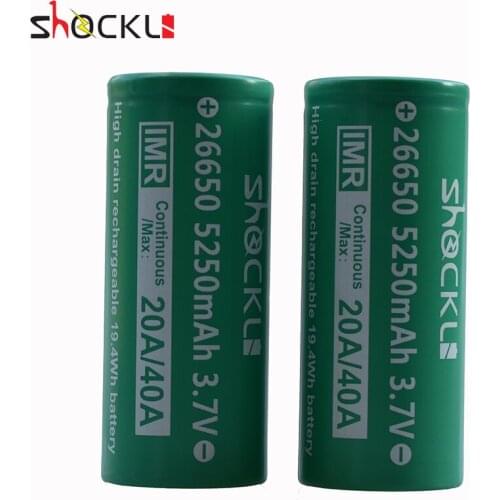 Shockli 3.7V 26650 52500mAh 5000mAh Rechargeable Batteries High Capacity Lithium Battery for LED Flashlight Li-ion Batteries