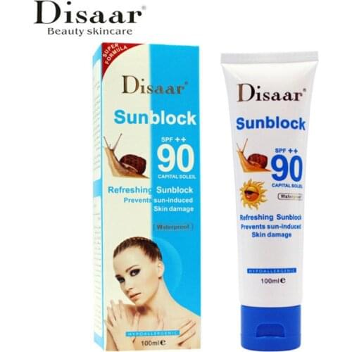 Disaar Facial Snail Sunscreen Cream SPF ++ 90 Prevents Sun-induced Skin Damage Protection Face Pigmentation Refreshing Sunblock