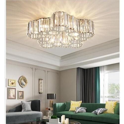 Modern Crystal Ceiling Lamp Round Design Home Light LED Hallway Entryway Dining Room Kitchen Living Room Lights Home Decoration