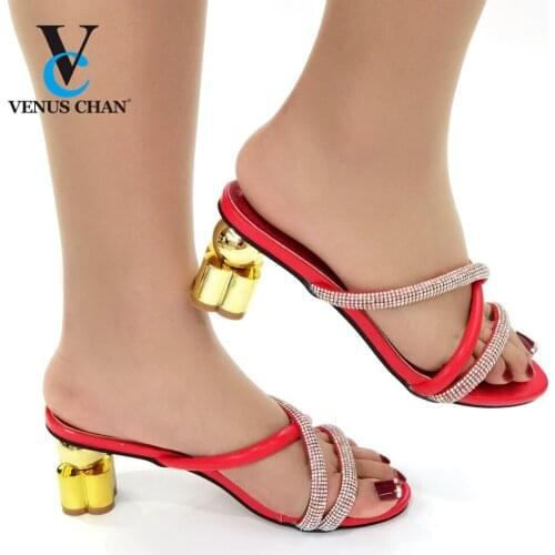 Convenient African Women Shoes Decorated with Rhinestone Italy Women Shoes for Party Italian Women Summer Sexy High Heels Pumps