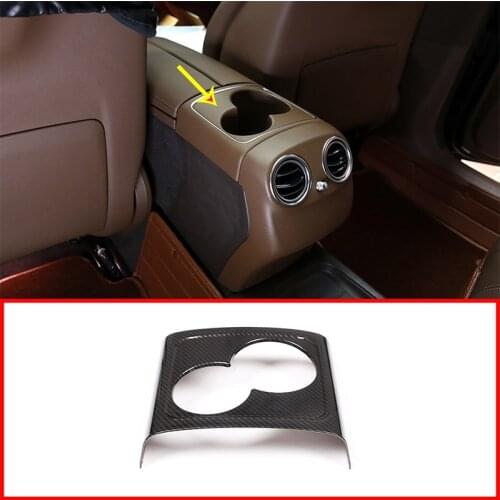 Carbon Fiber ABS For Mercedes Benz E Class W213 2016 2017 2018 Rear Seat Water Cup Holder Cover Trim ABS Plastic Car Accessories