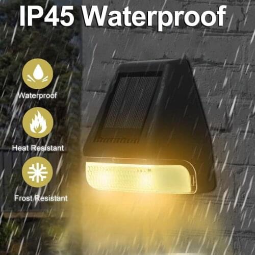 Solar Wall Lights Outdoor IPX3 Rainproof Garden Decoration Stairs Step Lights Fence LED Wall Lights For Home Outdoor Lighting