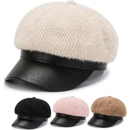 Knitting Newsboy Caps New Arrive Women Newsboy Gatsby Cap Octagonal Baker Peaked Beret Driving Hat Female Painter Tour Cap