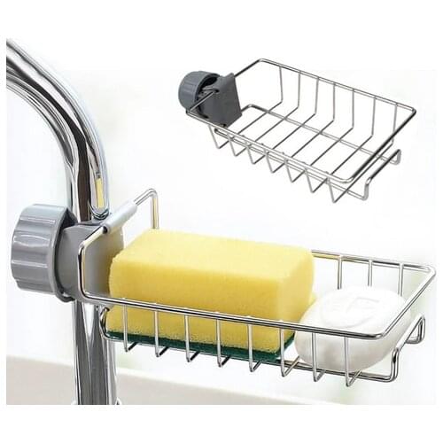 Stainless Steel Faucet Rack Kitchen Storage Shelf Sponge Dish Cloth Finishing Rack Drain Rack Pool Rag Storage Drain Dry Rack