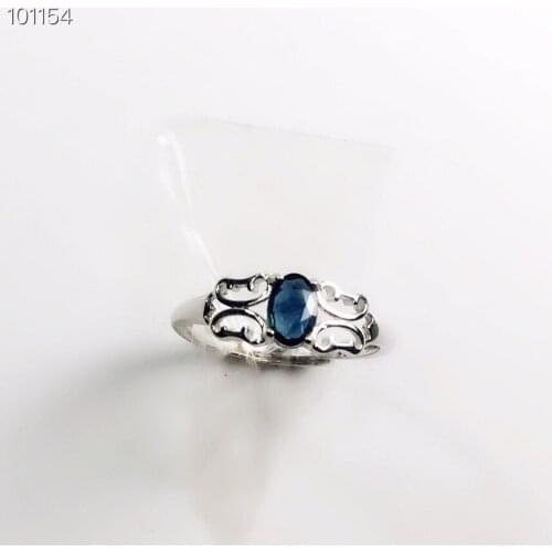 Hotsale Sapphire Silver Ring for Woman 4mm*6mm Natural Sapphire Ring for Weding 925 Silver Sapphire Jewelry Gift for Woman