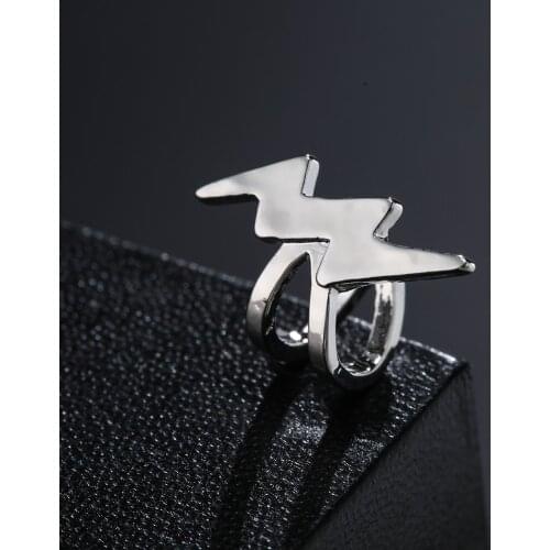 1pcs Simple Lightning Clip On Earrings For Women Ladies Earcuff None Piercing Fake Cartilage Clip Earring Gift