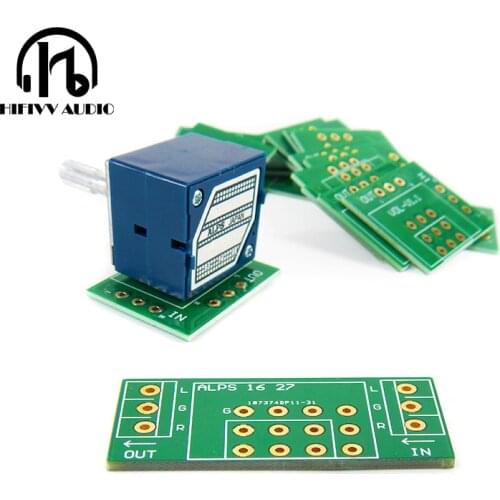 Hifi Potentiometer Variable resistor Gold-plated PCB board for ALPS 27 Two sided shielding PCB board 100K 50K 10K a lot of 10PCS