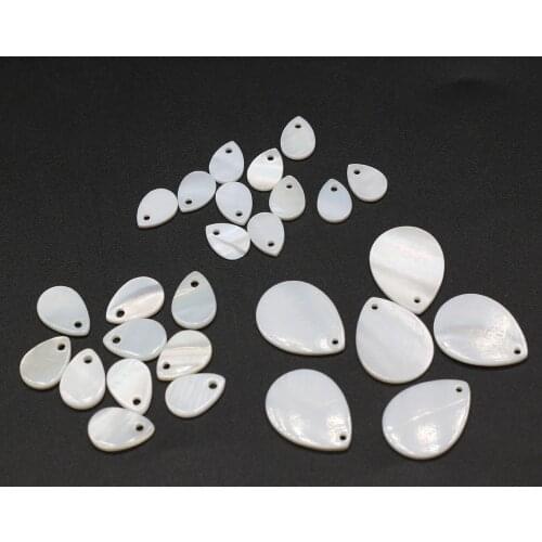 10pcs Natural Shell Pendant Drop-shaped Mother of Pearl Shell Charms for Women Jewelry Making DIY Necklace Earrings Accessories