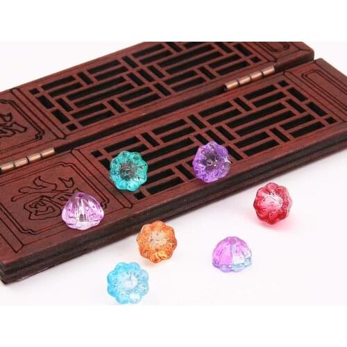 11x7mm 10pcs Colored Glass Crystal Lampwork Flower Lotus Beads for Handmade Jewelry DIY Earrings Bracelet Charm Jewelry Making