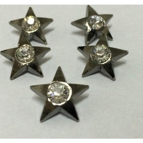 30PCS 15MM Gun Metal Plated Star Studs Rivet Punk Bottom Studs Spike Crystal Studs Fit Shoes Belt Bag Accessorie Leather Craft