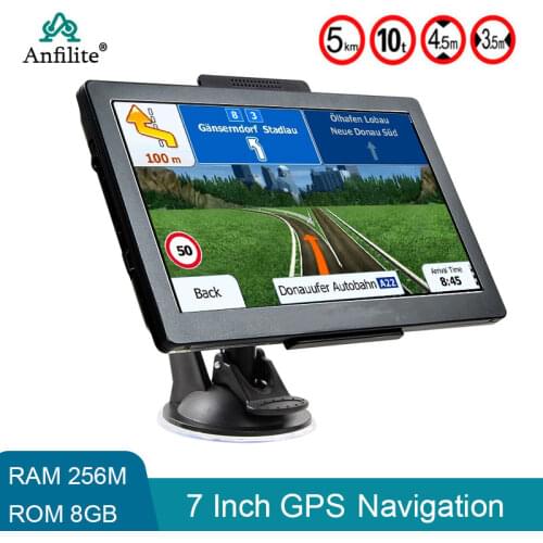 Anfilite Portable 7 inch camping car/Truck/vehicle GPS Navigation 8GB+256M Bluetooth Sat Nav USA Russia Europe 3D maps navigator