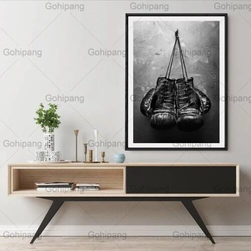 Boxing Gloves Vintage Canvas Nordic Style Picture Modular Wall Art Home Decor Painting Poster Prints for Living Room Decoration