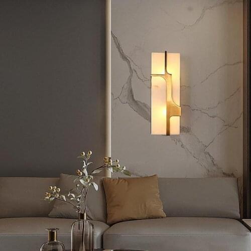 Large Chinese garden Led Marble wall fixture Entrance Wall Lamp Mirror Led wall sconce Living Room dressing room deco lighting
