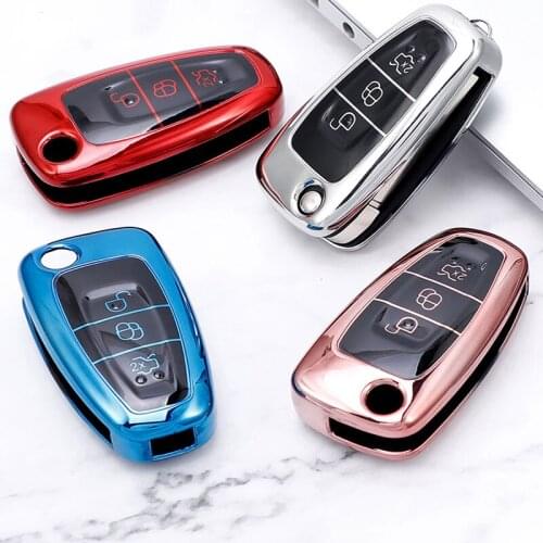 Keychain for Ford Focus 2 3 MK3 ST RS Ecosport Kuga Escape Fiesta Fold C-Max S-Max Mondeo Car Folding Key Cover Bag Case Shell