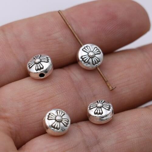 20pcs Antique Silver Plated Cross Loose Spacer Beads for Jewelry Making Necklace Bracelet Accessories DIY Accessories