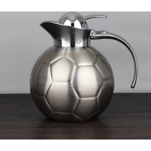 Household 304 stainless steel hot water kettle double vacuum flask football pot kettle 1.25L