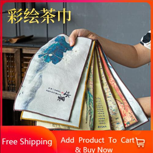 Tea towel thickened strong water absorption Zen high-end tea set accessories tea table towel Japanese tea ceremony