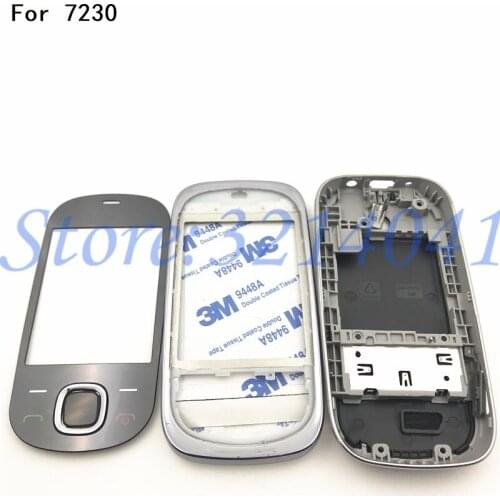 New Full Complete Mobile Phone Housing Cover Case+English Keypad For Nokia 7230+Logo