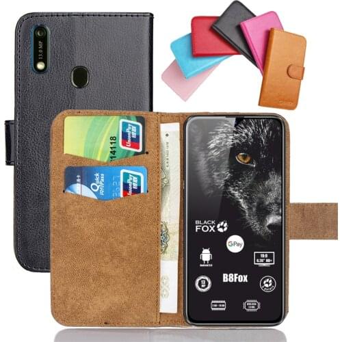 Black Fox B8Fox Case 6.26" 6 Colors Flip Soft Leather Crazy Horse Phone Cover Stand Function Cases Credit Card Wallet