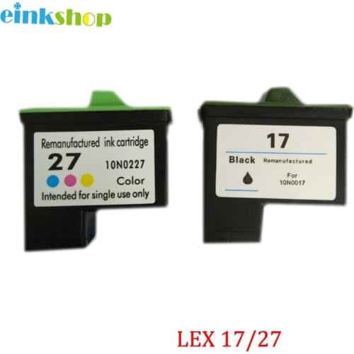 Eikshop 2pcs for Lexmark 17 27 Cartridge for Lexmark Z605 Z615 Z33 i3 X1100 X1200 X1150 X1270 X2250 X75 Z13 Z23 Z34 Z515 Z517
