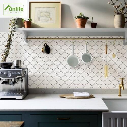 Funlife® Tile sticker Kitchen Backsplash Removable Self-Adhesive Oil Proof Peel & Stick Bathroom Decorative Floor Easy to Clean