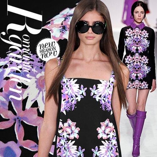 Love High-End Digital Printing Thick Cotton Micro-Elastic Satin Fabric Imported Fabric