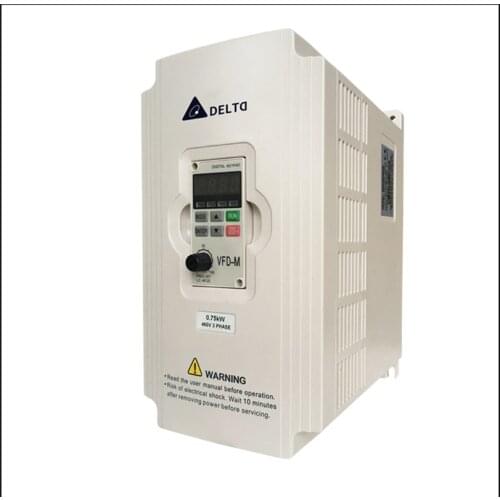 New Delta inverter VFD015M21A, 0.4KW /0.75KW/1.5KW, output frequency 0.1-400Hz carrier frequency up to 15kHz