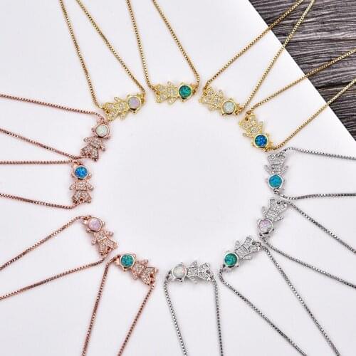 KAMAF 4PCS from the high quality copper inlaid GZ boy girl Opal adjustable bracelet earrings accessories jewelry combination