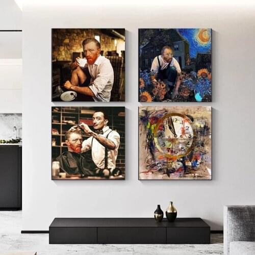 Funny Abstract Van Gogh Canvas Painting Art Posters and Prints Print Mural Pictures Home Wall Home Decor Figure Painting Cuadros