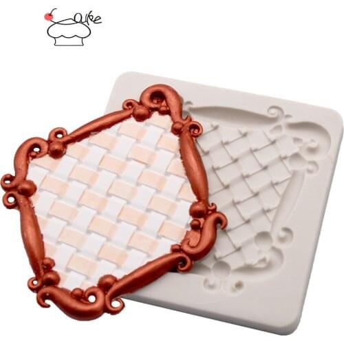 Aouke Classical Frame Decorating Molds Cake Silicone Mold Sugarpaste Candy Chocolate Gumpaste Clay Mould J138