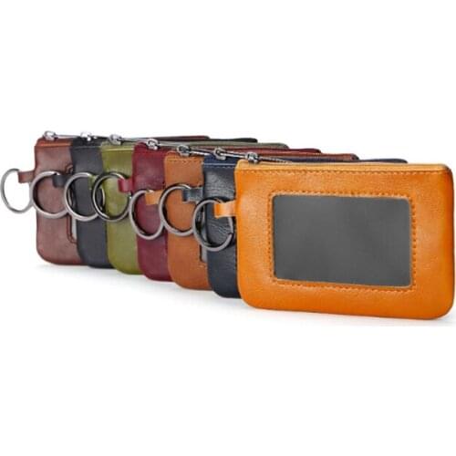 Mini multi-function Wallets Coin Purse Pu Leather Zipper Bag With Key Ring New Hot Sale