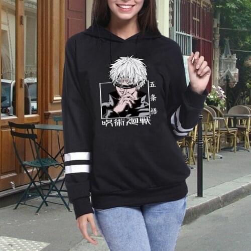Anime Jujutsu Kaisen Hoodie Satoru Gojo Fashion Casual Loose Long Sleeves Harajuku