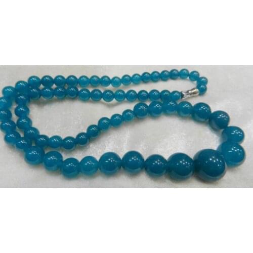 Fashion jewelry Beautiful! Natural 6-14mm apatite Round Beads Necklace 18 "AAA