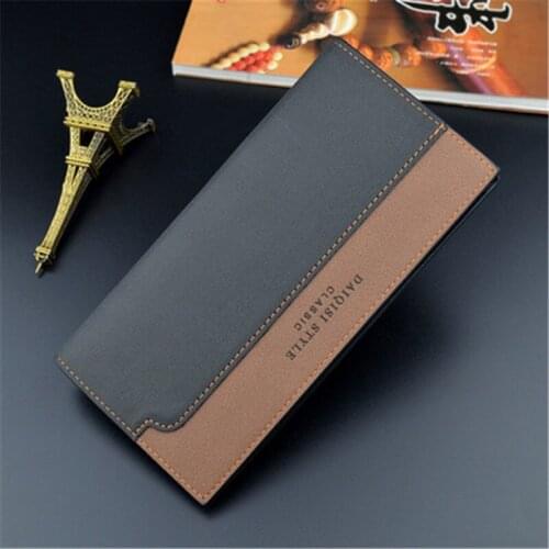 Mens Wallet Clutch Bag Billeteras Para Hombre Long Fashion Stitching Contrast Color Wallets For Men Card Holder Leather Purse