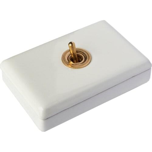 Nostalgic Ceramic Toggle Switch Retro Single and Double Control Switch for Living Room