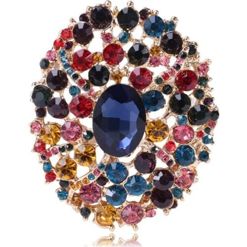 2019 new hot selling large crystal glass Brooch high-end clothing accessories Brooch manufacturer direct sales
